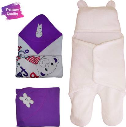 New Born Procare Embroidered Single Swaddling Baby Blanket for  Heavy Winter