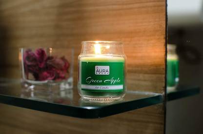 AuraDecor Green Apple Fragrance Jar Candle