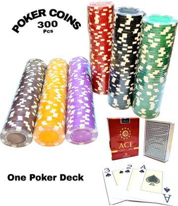 GULABSONS 300 POKER CHIPS 11.5 G WITH ACE POKER PLASTIC PLAYING CARDS