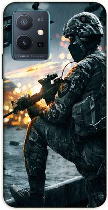 iprinto Back Cover for Vivo T1 5G,V2141, Vivo Y75 5G, V2142, iQOO Z6 5G, I2127 Indian Army Back Cover