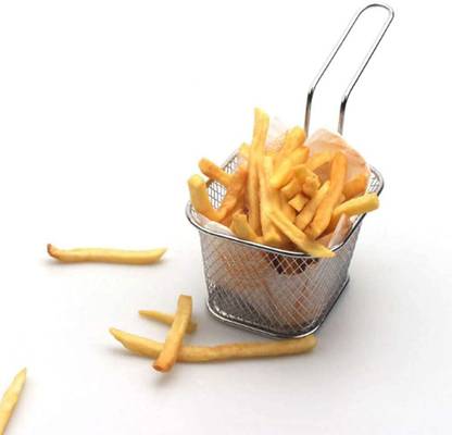 Wonder Work Stainless Steel Frying Basket Potatoes Chips French Fries Mini Fry Square Deep Frying Basket