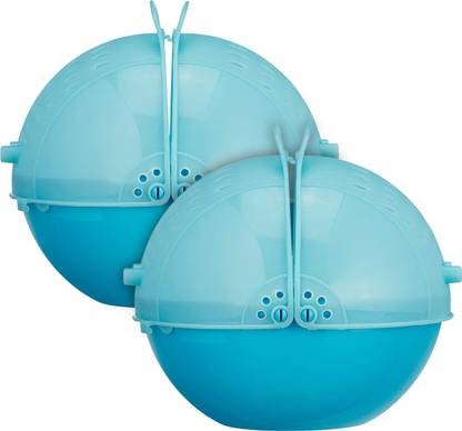 KUBER INDUSTRIES Plastic Washing Fruit Vegetables Draining Basket, With Lid- Pack of 2 (Blue) Collapsible Colander
