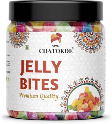 CHATOKDE Tasty Sugar Coated Jelly Candy Bites , 400g [JAR Pack] SWEET Jelly Beans