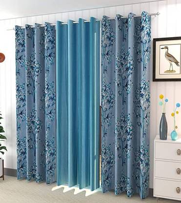 Bhagwan Shri Wooltex 152 cm (5 ft) Polyester Room Darkening Window Curtain (Pack Of 3)