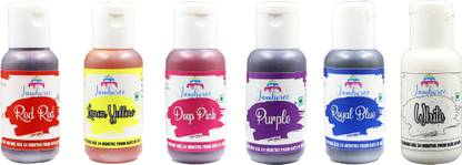 JAMBOREE Concentrated food Edible Gel Colour | Food Colouring For Icing, Cakes Decor Red, Yellow, Pink, Purple, Blue, White