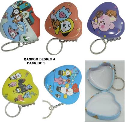 mayureshcollection BT21 music theme cartoon character heart shape keychain Key Chain