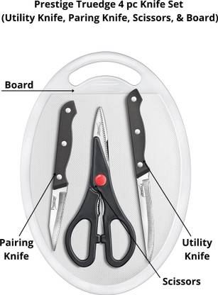 Prestige (Utility Knife, Paring Knife, Scissors, & Board) Kitchen Tool Set