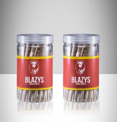 original gangster BLAZYS PARTY PACK OF 100 CONES - JAR SERIES STRAIGHTLINED KING SIZE SLIM 14 gsm Paper Roll
