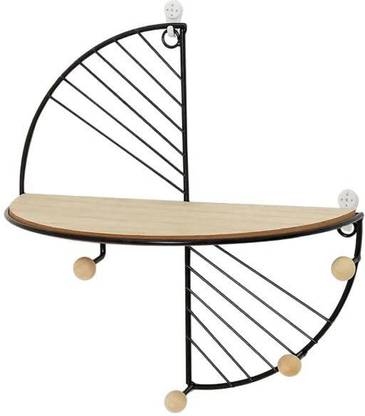 ECAPT Shelf with Hooks Floating Iron Shelf Wall Storage Iron Wall Shelf