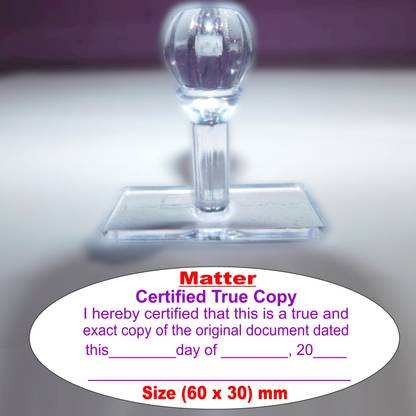 SULAGNA ZONE CERTIFIED TRUE COPY HANDLE RUBBER STAMP