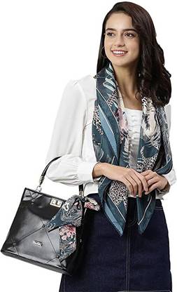 BuhaTrade Floral Print Silk Women Fancy Scarf