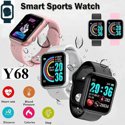 Bymaya JQ72-Y68 ADVANCE STEP TRACKER SLEEP TRACKER SMART WATCH BLACK(PACK OF 1) Smartwatch