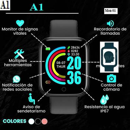 Bashaam Q218-Y68 ULTRA FITNESS TRACKER MULTI FACES SMART WATCH BLACK(PACK OF 1) Smartwatch