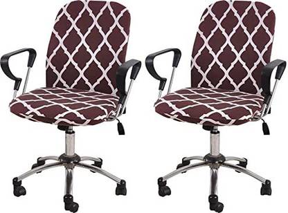 HOUSE OF QUIRK Polyester Snapdex Stretch Print Computer Office Chair Cover (Pack of 2) Sofa Fabric