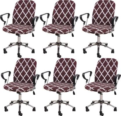 HOUSE OF QUIRK Polyester Snapdex Stretch Print Computer Office Chair Cover (Pack of 4) Polyester Snapdex Stretch Print Computer Office Chair Cover (Pack of 6) Sofa Fabric