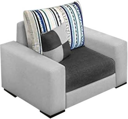 Brickwud Adison 1 Seater Fabric Sofa Set (Light Grey-Dark Grey) Fabric 1 Seater  Sofa