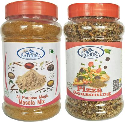 Badrika Organic All Purpose Magical Masala Mix Powder And Pizza Seasoning Combo Pack