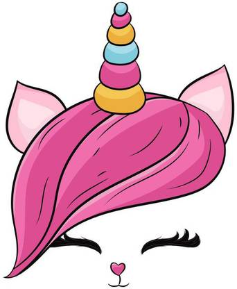 AK GRAPHICS 50 cm Unicorn face wall sticker Self Adhesive Sticker