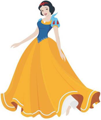 AK GRAPHICS 50 cm Princess wearing a dress wall sticker Self Adhesive Sticker