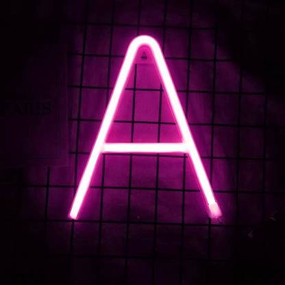 LEDOLUX Light Up LED Neon Letters Sign Wall Decorative Alphabet Marquee Letter (A) Night Lamp