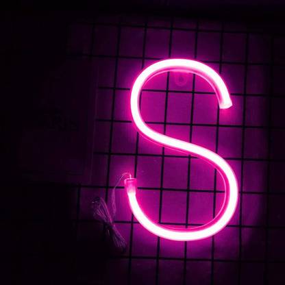 LEDOLUX Light Up LED Neon Letters Sign Wall Decorative Alphabet Marquee Letter (S) Night Lamp