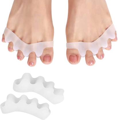 The Sole Care Silicone Toe Spacers For Hammer Toes/Bunions |Pair Of White Toe Correctors|