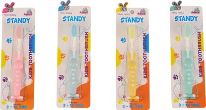 Adore Funny Bunny Kids Toothbrush - 3-12 Years - With Safety Case - Suction Base - Ultra Soft Toothbrush