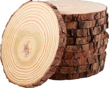Vaibhavcraft Natural Wood Slice 7 - 7.5 inch (18-19 cm), Round Wood Discs- Pack of 1