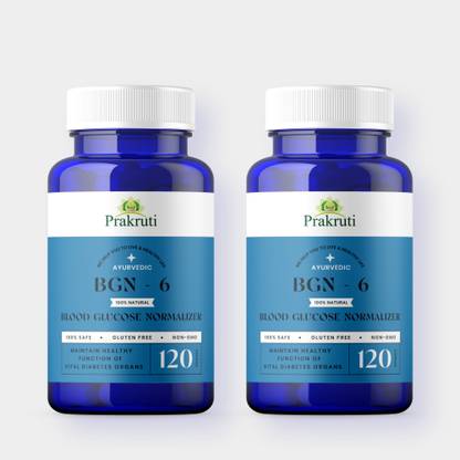 Prakruti Pure Herbs BGN-6 Ayurvedic Medicine For Diabetes, Sugar Control, Carbohydrate Metaboliser