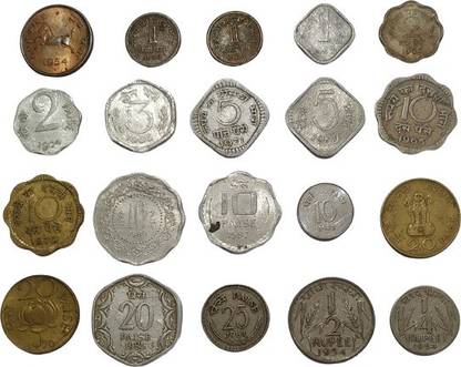 MAHAPHILLA ~ India 1 2 3 5 10 20 25 1/4 1/2 Paisa Rupees 20 Different Coins Modern Coin Collection
