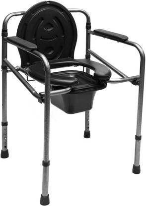 Expertomind Foldable and Height adjustable Commode Chair For Disabled Man & Pregnant Woman Commode Chair