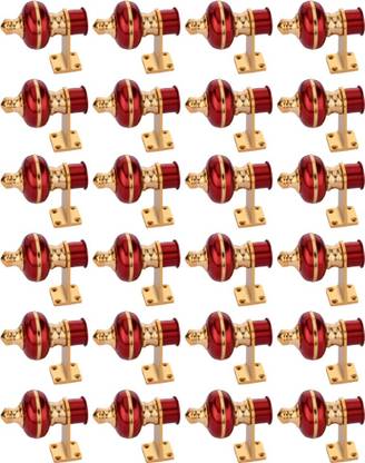 Sun Shield Maroon, Gold Curtain Knobs, Curtain Hooks, Rod Rail Bracket Metal