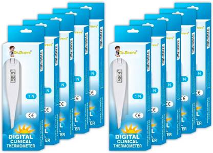 Dr.Brave MT-100 Digital Clinical Thermometer (Pack of 10) (White) Thermometer
