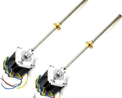 INVENTO 2pcs Nema 23 25 Kg-cmMotor+Flexible coupling+400mm 8mm M8 1.25mm Rod+Brass Nut Automotive Electronic Hobby Kit