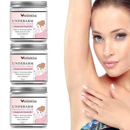 Vedlekha Underarm Whitening Cream For Whitening Lighten and Brighten Skin- 100gm-3-Jar