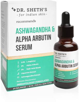 Dr. Sheth’s Ashwagandha & Alpha Arbutin Serum, Works Best For Even Skin Tone And Radiance