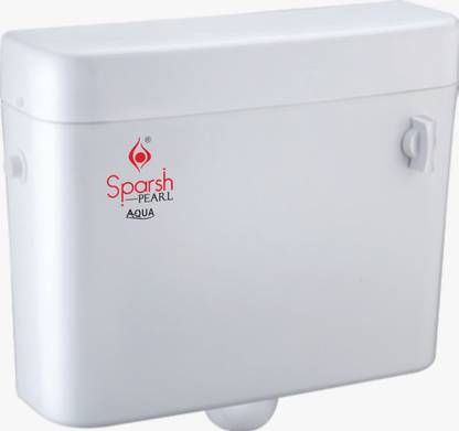 Sparsh Pearl Aqua Single Flushing Cistern 8 litres Flush Tank Capacity with Key Button Design Single Flush Tank