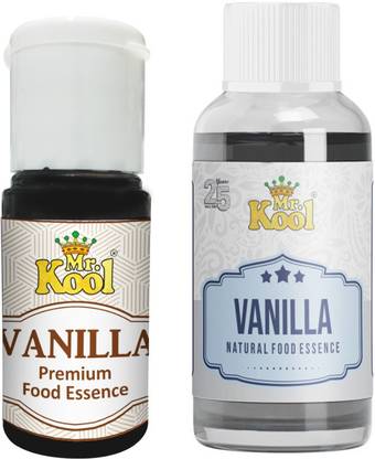 Mr.Kool Food Essence Premium Vanilla 20ml and Natural Vanilla Essence 28ml. Pack Of 2 Vanilla Liquid Food Essence