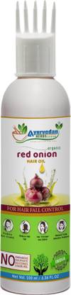 ayurvedan herbs india RED ONION OIL FOR ANTI HAIR LOSS & HAIR GROWTH WITH 100% PURE ONION OIL & 14 NATURAL INGREDIENTS - 100 ML Hair Oil