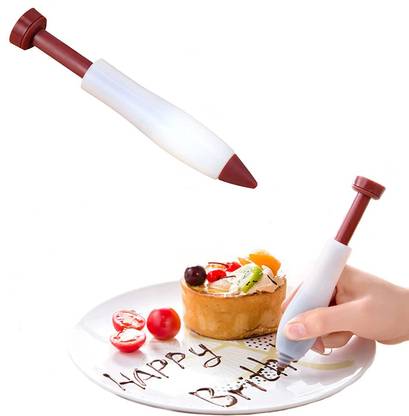 Husaini Mart Silicone Cake Chocolate Pen Cream Writing Pen with-Head cupcakes Decorating Pen Silicone Round Icing Nozzle