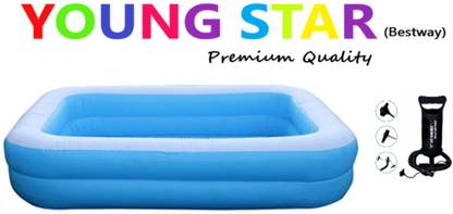 USTAR 6.7 FT (2.01m) L,5.9 FT (1.50m) B AND 51CM H WITH 3 VALVE AIR PUMP. Inflatable Swimming Pool, Inflatable Toy Pump