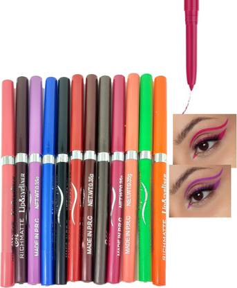 NADJA Smudge Proof and Waterproof Eye Liner and Lip Liner (Set of 12)
