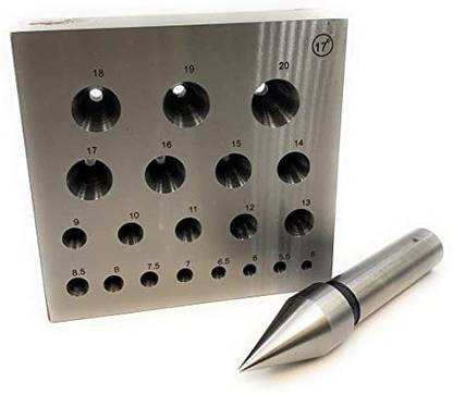 Erasio Conical Bezel Forming Block Set with Punch Round Shaped to Form Tapered Stones Multi Vise Tool