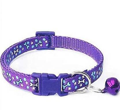 PetFolio Bone and Star print Adjustable Collar with Bell Dog & Cat Collar Charm