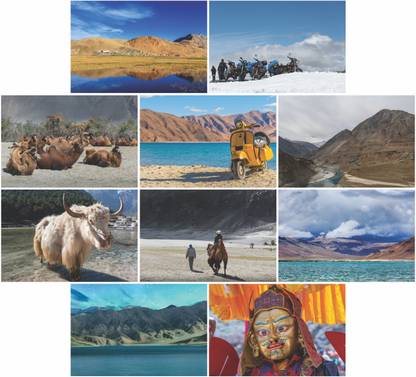 Anne Print Solutions® Himachal kashmir leh ladakh mountain poster lake poster Extra Large Size 1 Feet 25 mm* X 1.5 Feet 25 mm* Set Of 10 Poster mountain poster for wall | scenery poster Multicolor Paper Print
