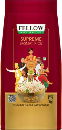 fellow Supreme Basmati Rice Pack of 1 kg Basmati Rice (Long Grain, Steam)