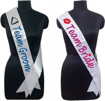 PARTYFAVOUR Team Bride And Team Groom (2pc) sashe