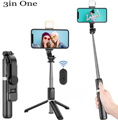 Techobucks Newest R1s Bluetooth Wireless Selfie Sticks with Remote 3-in-1 Tripod Stand Tripod