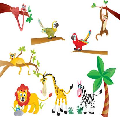 god & god's 78 cm Jungle FAMILY Self Adhesive Sticker