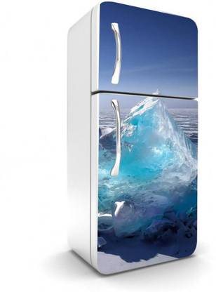 kota creations 60 cm Abstract Desing Colourfull Fridge Sticker For Double Single Door Self Adhesive Sticker